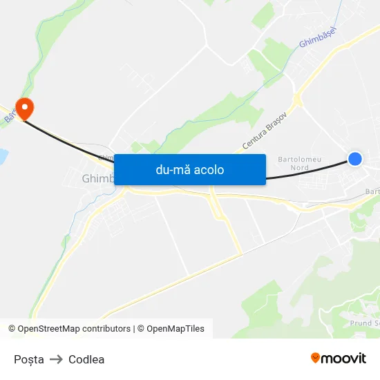 Harta de Poşta către Codlea