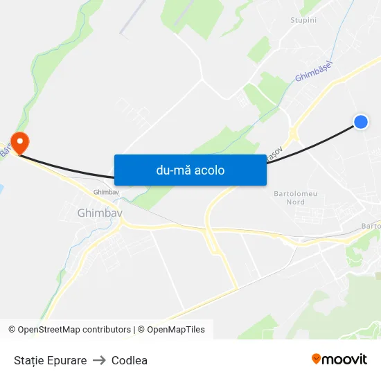 Harta de Stație Epurare către Codlea