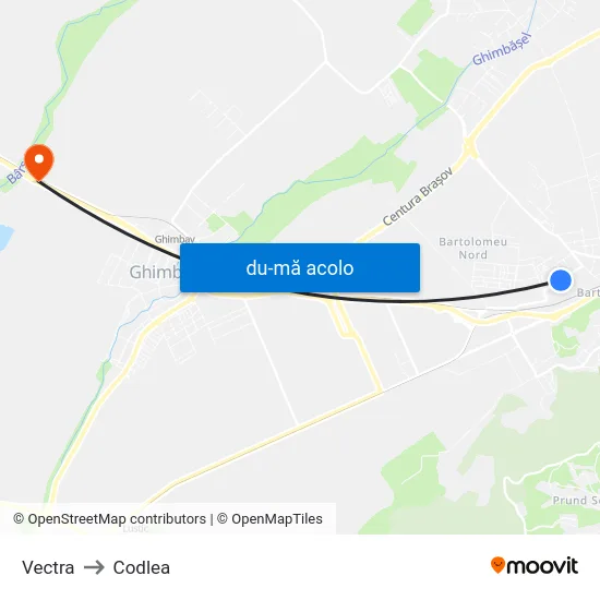 Harta de Vectra către Codlea