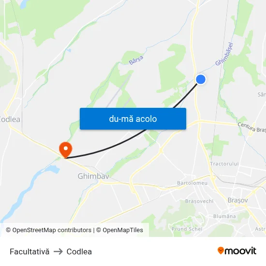 Harta de Facultativă către Codlea