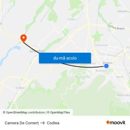 Harta de Camera De Comerţ către Codlea