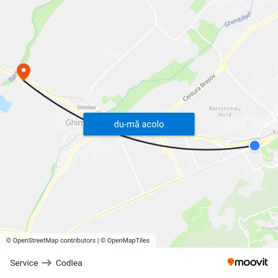 Harta de Service către Codlea