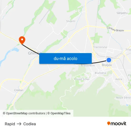 Harta de Rapid către Codlea