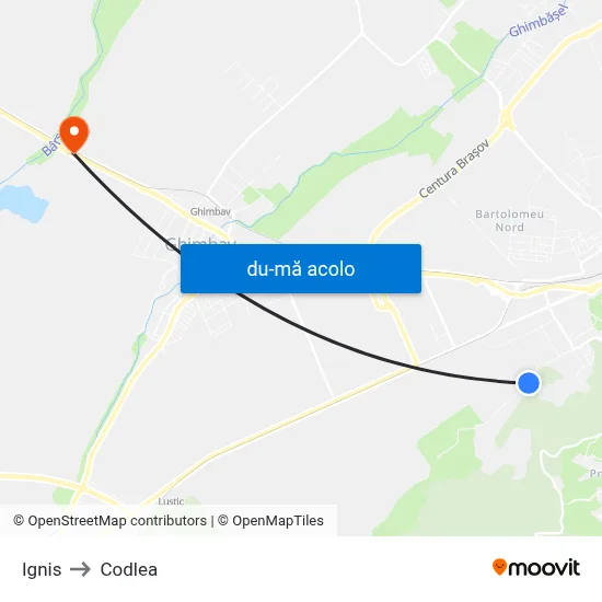 Harta de Ignis către Codlea