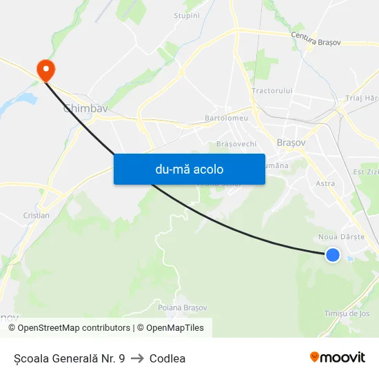 Harta de Școala Generală Nr. 9 către Codlea