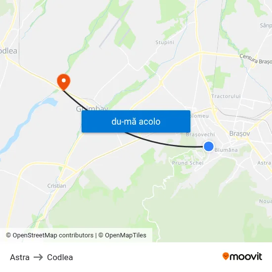 Harta de Astra către Codlea