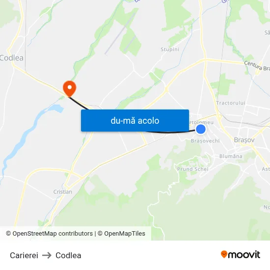 Harta de Carierei către Codlea