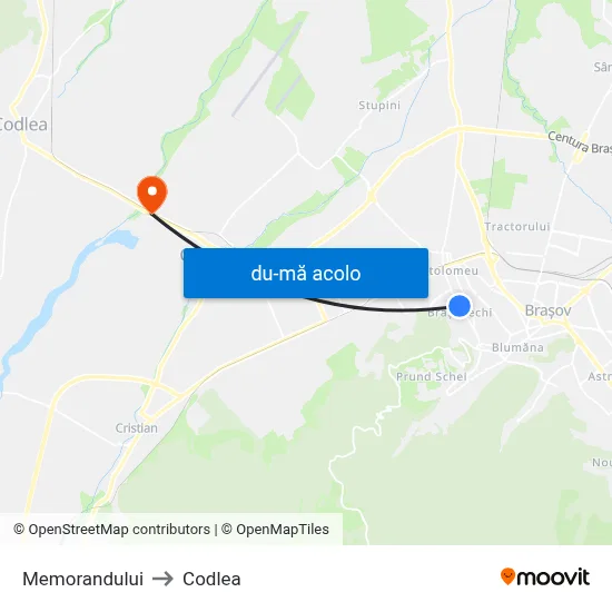 Harta de Memorandului către Codlea