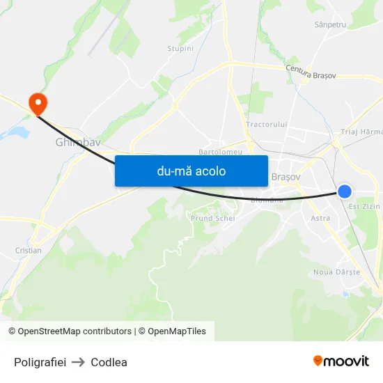 Harta de Poligrafiei către Codlea