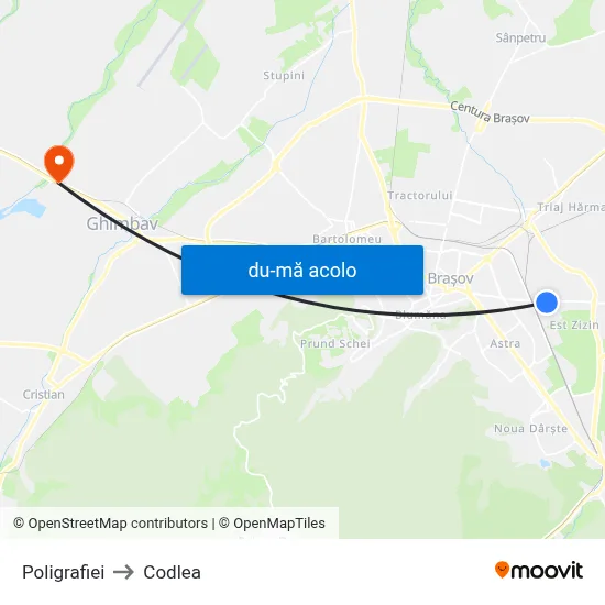 Harta de Poligrafiei către Codlea