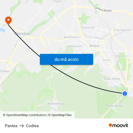 Harta de Pantex către Codlea