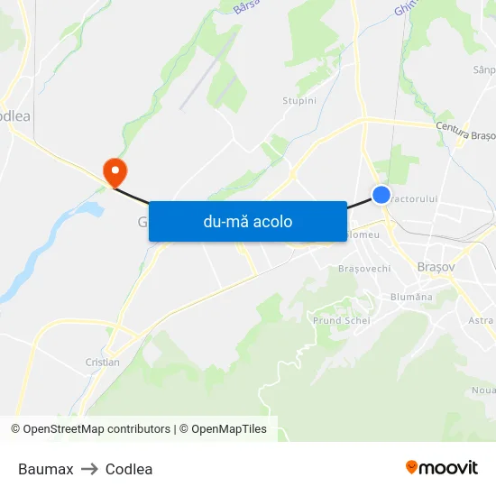 Harta de Baumax către Codlea