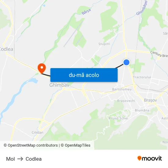 Harta de Mol către Codlea