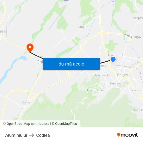 Harta de Aluminiului către Codlea