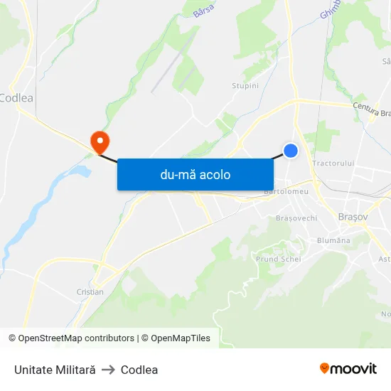 Harta de Unitate Militară către Codlea