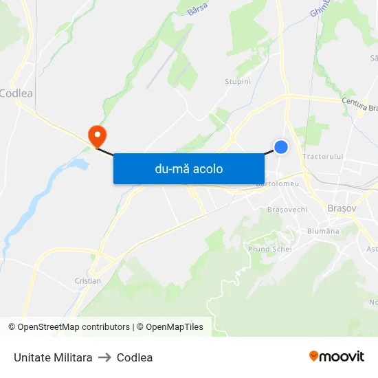 Harta de Unitate Militara către Codlea