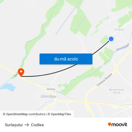 Harta de Surlaşului către Codlea