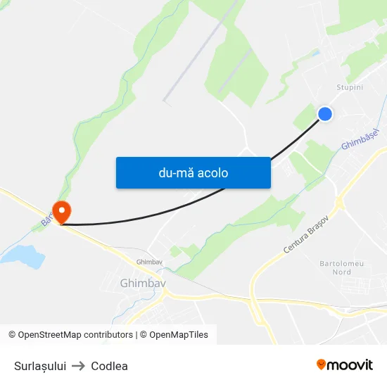 Harta de Surlaşului către Codlea