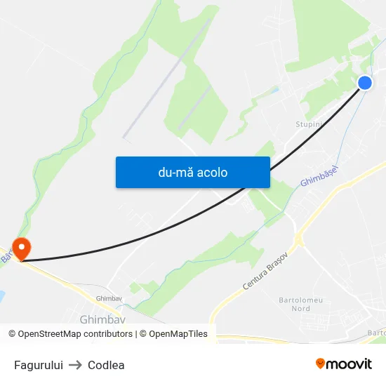 Harta de Fagurului către Codlea