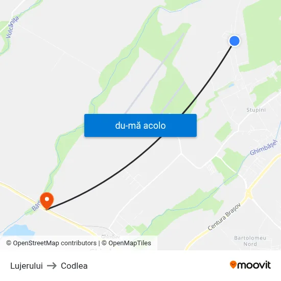 Harta de Lujerului către Codlea