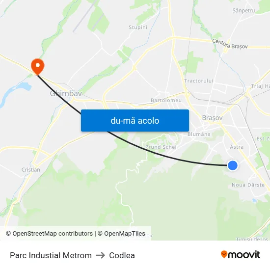 Harta de Parc Industial Metrom către Codlea