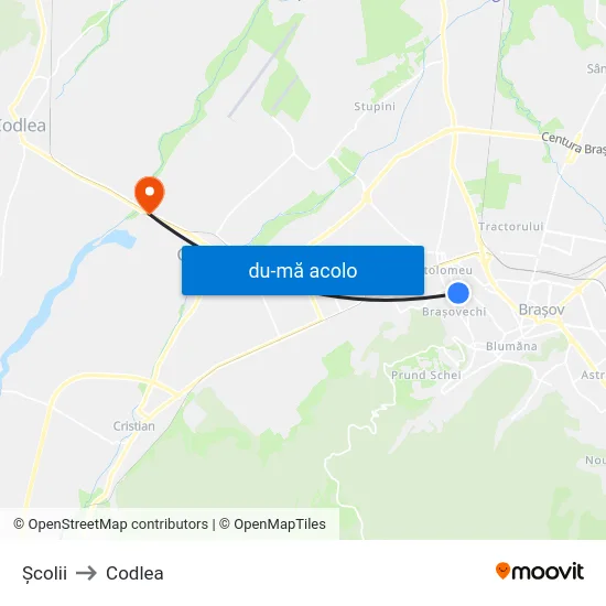 Harta de Școlii către Codlea