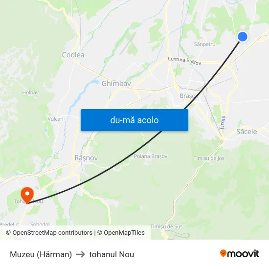 Harta de Muzeu (Hărman) către tohanul Nou