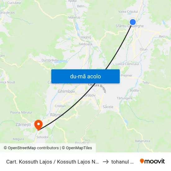 Harta de Cart. Kossuth Lajos / Kossuth Lajos Negyed către tohanul Nou