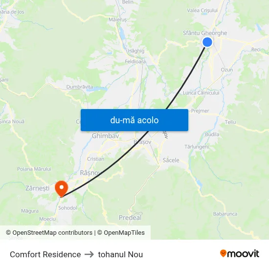 Harta de Comfort  Residence către tohanul Nou