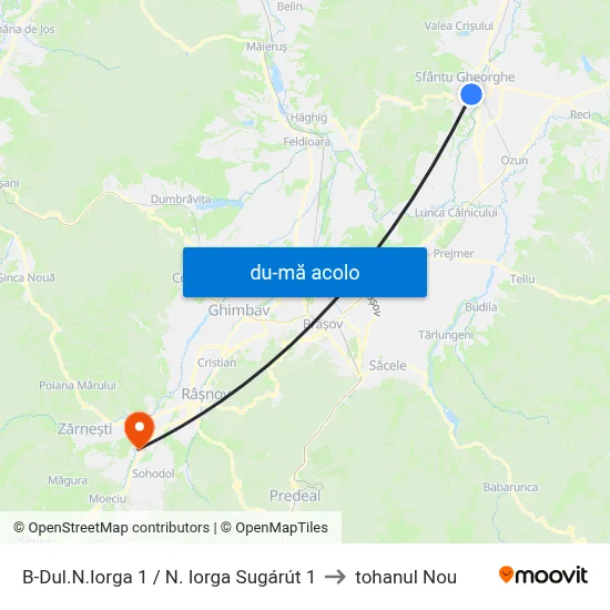 Harta de B-Dul.N.Iorga 1 / N. Iorga Sugárút 1 către tohanul Nou