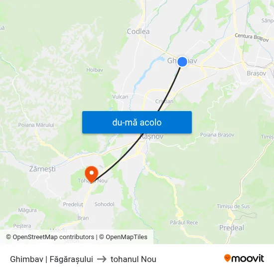Harta de Ghimbav | Făgărașului către tohanul Nou
