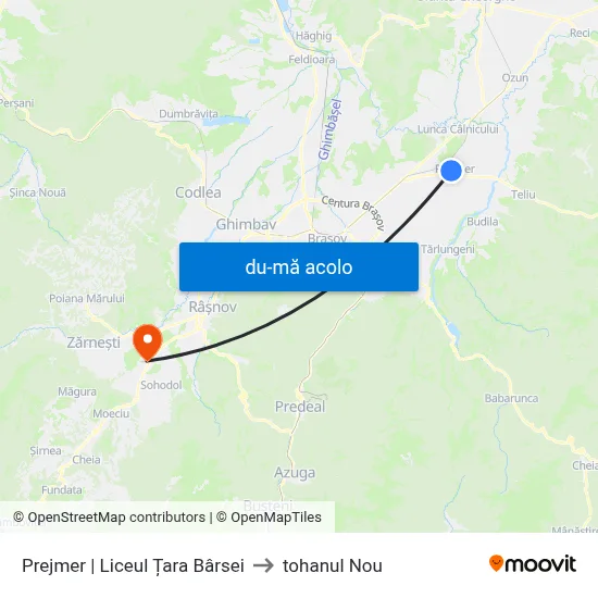 Harta de Prejmer | Liceul Țara Bârsei către tohanul Nou