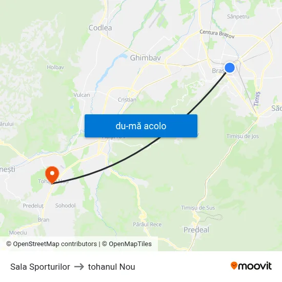 Harta de Sala Sporturilor către tohanul Nou