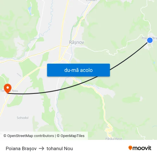 Harta de Poiana Brașov către tohanul Nou