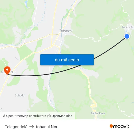 Harta de Telegondolă către tohanul Nou