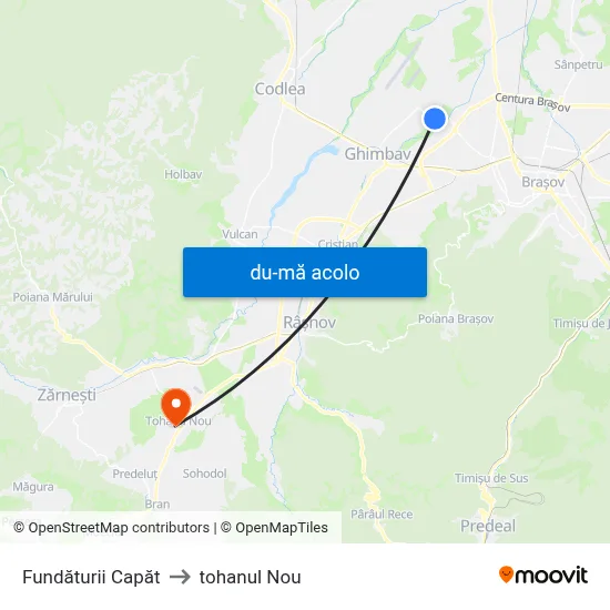 Harta de Fundăturii Capăt către tohanul Nou