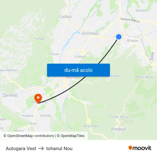 Harta de Autogara Vest către tohanul Nou