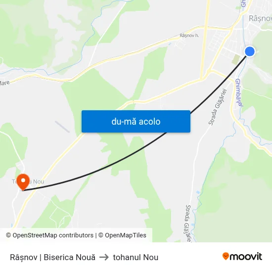 Harta de Râșnov | Biserica Nouă către tohanul Nou