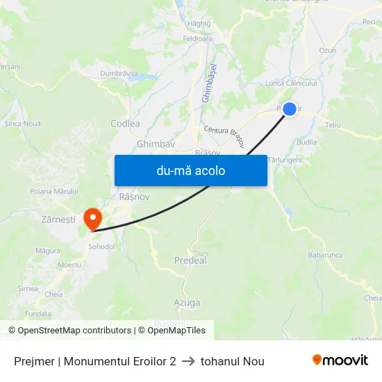 Harta de Prejmer | Monumentul Eroilor 2 către tohanul Nou