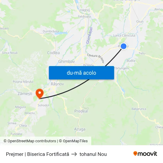 Harta de Prejmer | Biserica Fortificată către tohanul Nou