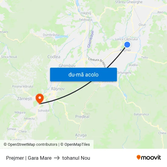 Harta de Prejmer | Gara Mare către tohanul Nou