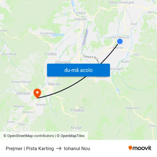 Harta de Prejmer | Pista Karting către tohanul Nou