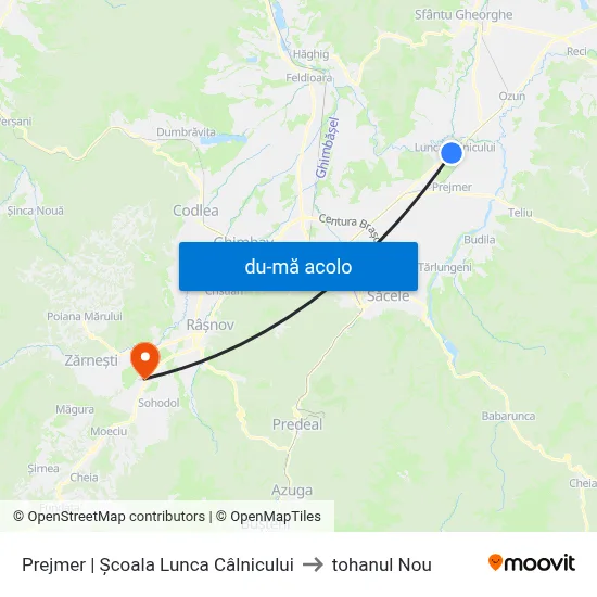 Harta de Prejmer | Școala Lunca Câlnicului către tohanul Nou