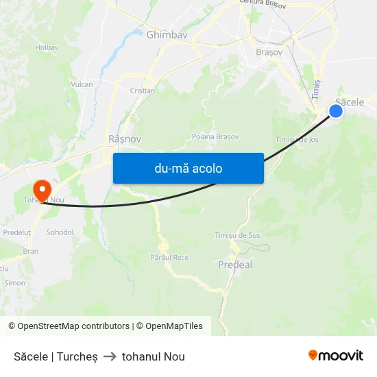 Harta de Săcele | Turcheș către tohanul Nou