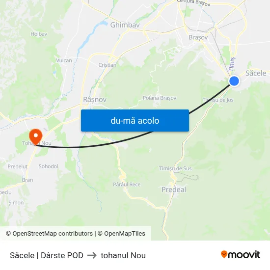 Harta de Săcele | Dârste POD către tohanul Nou