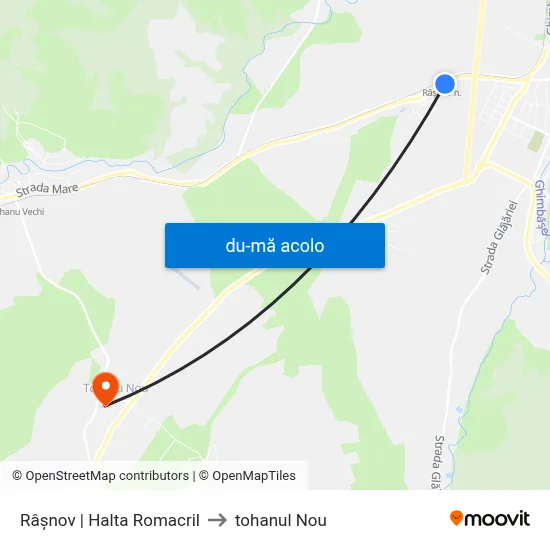 Harta de Râșnov | Halta Romacril către tohanul Nou