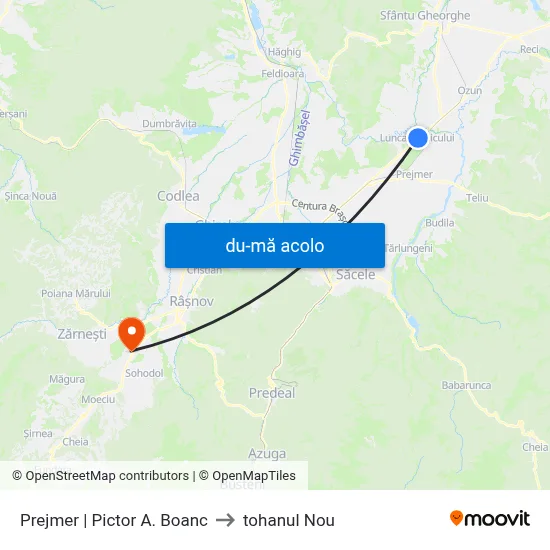 Harta de Prejmer | Pictor A. Boanc către tohanul Nou