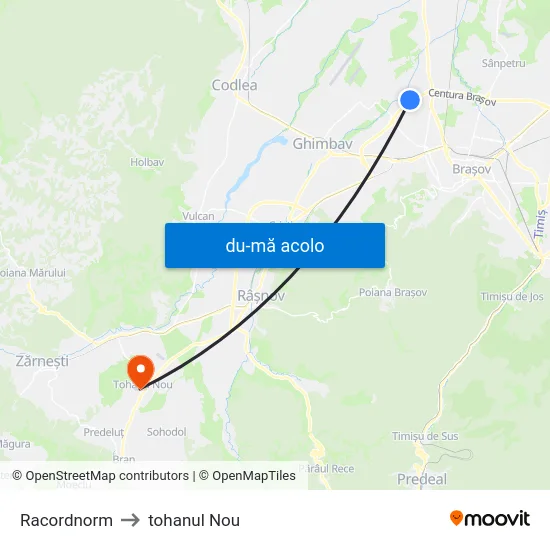 Harta de Racordnorm către tohanul Nou