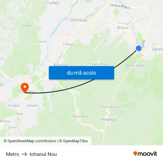 Harta de Metro către tohanul Nou