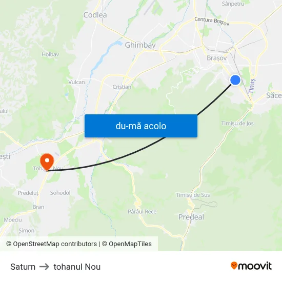 Harta de Saturn către tohanul Nou